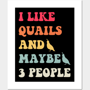 I Like Quails and Maybe three People Funny Posters and Art